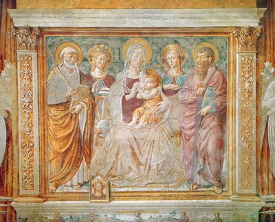 Virgen y Niño rodeados por San Miguel, Santa Catalina, Santa Margarita y San Pablo de Benozzo di Lese di Sandro Gozzoli